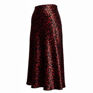 Elegant Black and Red Heart Pattern Skirt